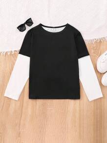 Tween Boy Slogan & Figure Graphic 2 In 1 Tee - Black - View 2