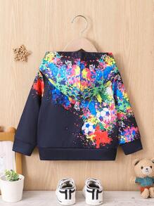 Boys Baby Splash Ink Print Hoodie