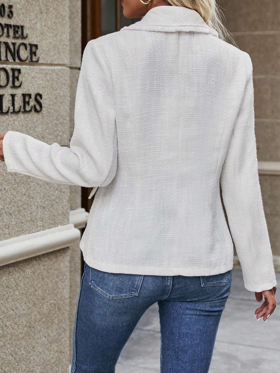Shawl Collar Double Breasted Flap Detail Overcoat