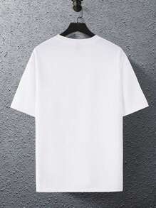 男士幾何印花插肩袖T恤 - 白色 - 查看 2