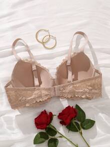 Sujetador De Encaje Floral Con Aro Para Lencería - Albaricoque - Ver 2