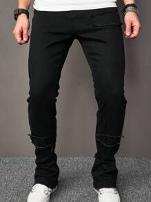 Manfinity Homme Men Solid Skinny Jeans - Black - View 4