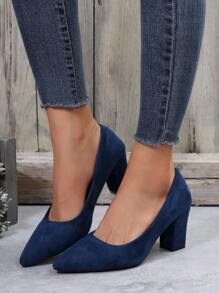 Của phụ nữ Giày cao gót Giày dép , Sành điệu Dày Gót chân 7cm Giày cao gót Giày dép , Cắt thấp Cổ điển Đúng mốt Của phụ nữ Giày cao gót Giày nữ Baotou - Màu xanh hải quân - Xem 2