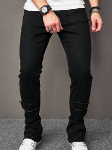 Manfinity Homme Men Solid Skinny Jeans - Black - View 5
