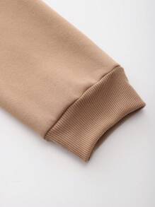 休閒車 字母男士運動衫 - 卡其色 - 查看 3