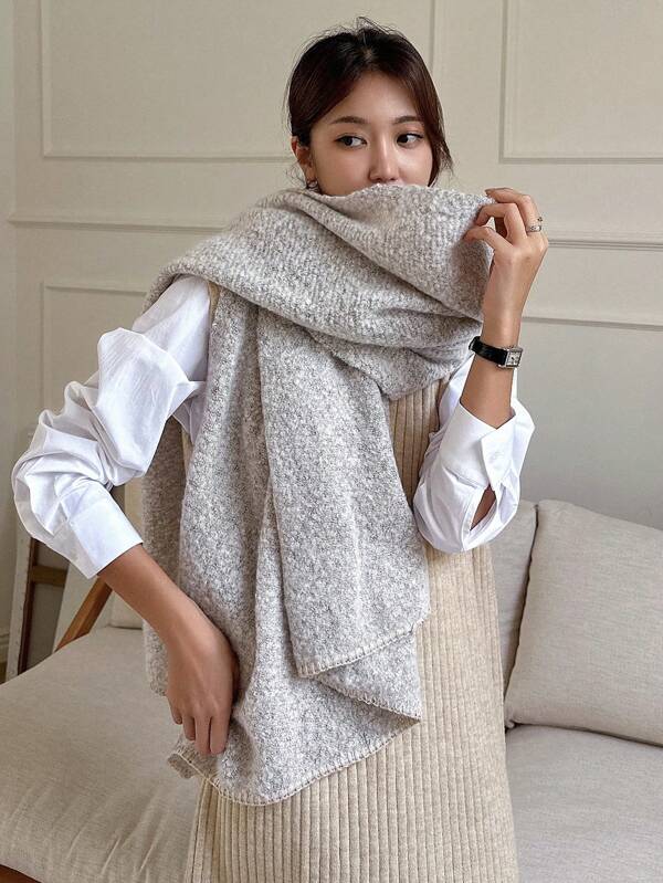 DAZY Simple Solid Color Scarf Shawl Suitable For Daily Wear In Autumn And Winter