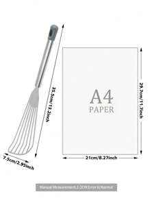 SHEIN Basic living 1 Pc Brushed Stainless Steel Rust-Resistant Durable Fish Turner,Dishwasher-Friendly - Light Grey - View 5