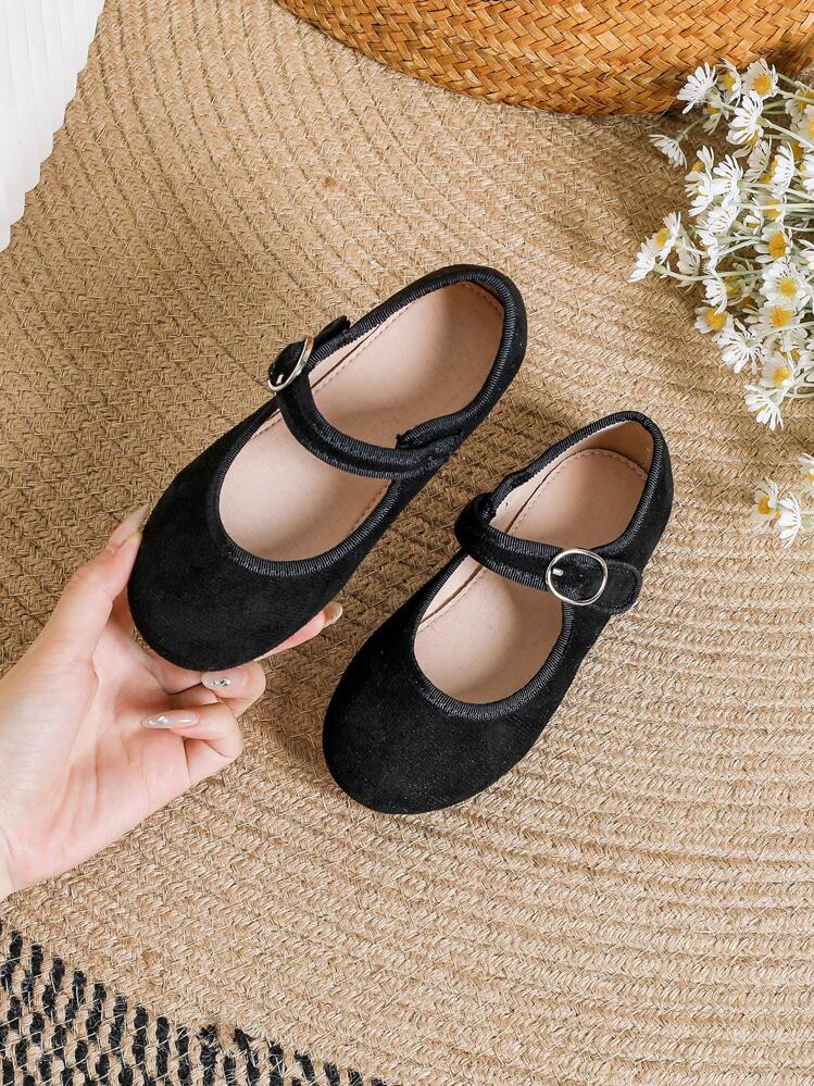 女孩甜美風公主風軟底單鞋適用於秋天和冬天,韓語版本,絲絨,狹窄,合適的適用於學校學生 - 黑色 - 查看 5