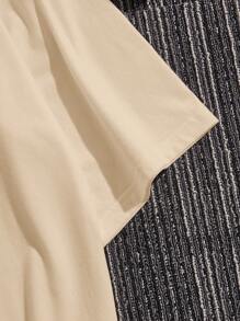 Manfinity Hypemode 男士寬鬆圓領短袖t恤 - 卡其色 - 查看 4