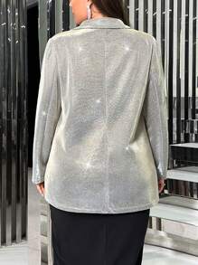 SHEIN Privé Talla grande Blazer de cuello con solapa con botón