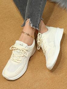 女性透氣柔軟的&輕便淺褐色的休閒路跑步鞋