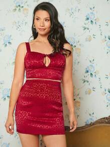 EastFlair Cut Out Front Crop Cami Top & Bodycon Skirt