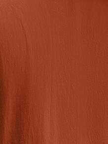 Vionelle Plus Button Front Flounce Sleeve Frill Trim Smock Dress - Rust Brown - View 6