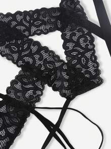 Classic Sexy Set de lencería con encaje floral con liga