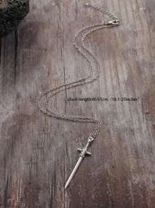 ROMWE Goth 1 Miếng Mốt Hợp kim kẽm Thanh kiếm Vòng cổ mặt dây chuyền Đối với phụ nữ Đối với Quà tặng hẹn hò - Bạc - Xem 3