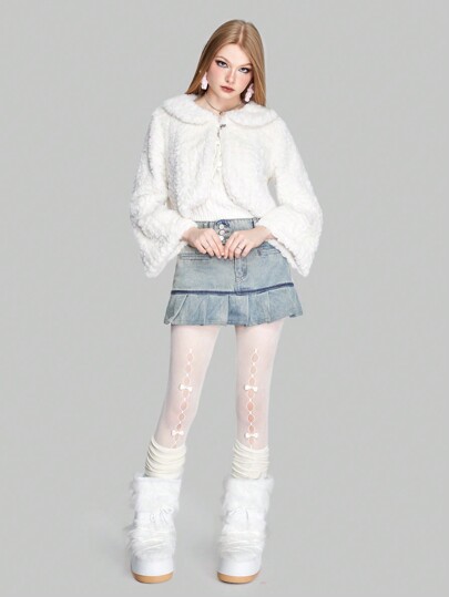 Kawaii Manteau À Manche Évasée Duveteux