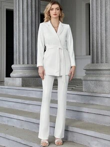 UNIQUE21 Blazers de Mujer - Blanco - Ver 4
