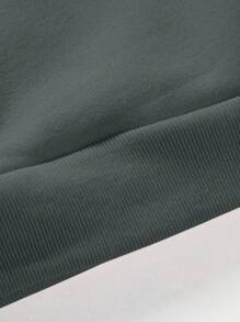 Manfinity Homme Men Letter Graphic Drawstring Hoodie & Sweatpants, Men 2 Piece Set Sweats, Men Hoodie And Sweatpants Set - Dark Grey - View 5