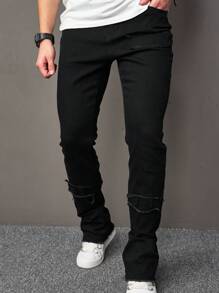 Manfinity Homme Men Solid Skinny Jeans - Black - View 3