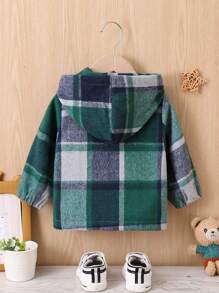 Đứa bé gái In kẻ sọc Áo trùm đầu Without Tee - màu xanh lá - Xem 2