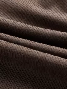 Tseoso Casual All-Match Contrast Binding Tank Top - Coffee Brown - View 5