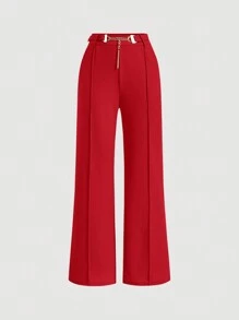 SHEIN MOD Anzughose mit Einfarbig Kette vorne, Naht Detail