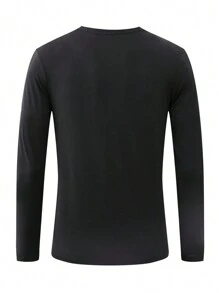 Manfinity Sport Corelite Men Striped Print Sports Tee Long Sleeve Shirt - Black - View 2