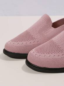 女用針織平底單鞋 - 粉色 - 查看 5