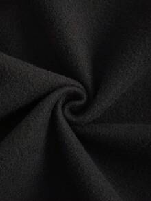 SHEIN Unity 標語圖案加絨內裏運動衫 - 黑色 - 查看 3