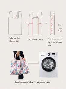 特大號卡通便攜可折疊購物袋 - 彩色 - 查看 6