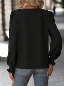 SHEIN Clasi V領喇叭袖襯衫