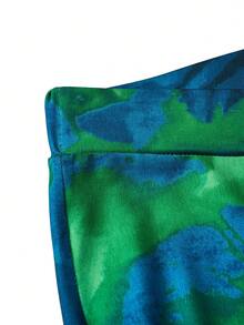 Chiquease Marble Print Flare Leg Pants - Green - View 5