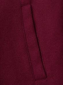 Manfinity VCAY Men Lapel Neck Solid 2 In 1 Overcoat - Burgundy - View 4