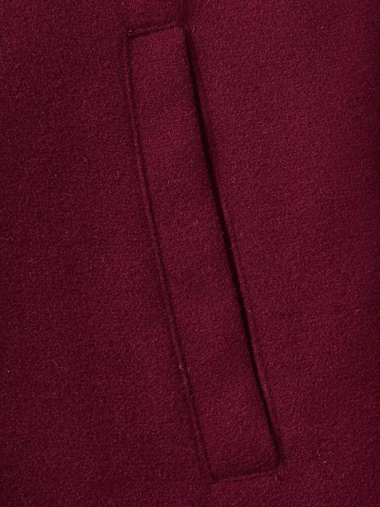 Men Lapel Neck Solid 2 In 1 Overcoat