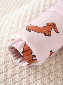 SHEIN Baby Boy Dog Print Hooded Padded Coat