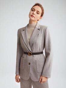 MOTF PREMIUM METALLIC ELLIPSE BUCKLE VERSATILE FASHIONABLE BELT FOR DAILY LIFE ELEGANT - Black - View 5