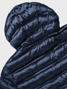 男士拉链连帽夹棉大衣 - 藏蓝色 - 查看 7