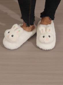 秋冬季女士时尚舒适保暖家居拖鞋 - 白色 - 查看 4