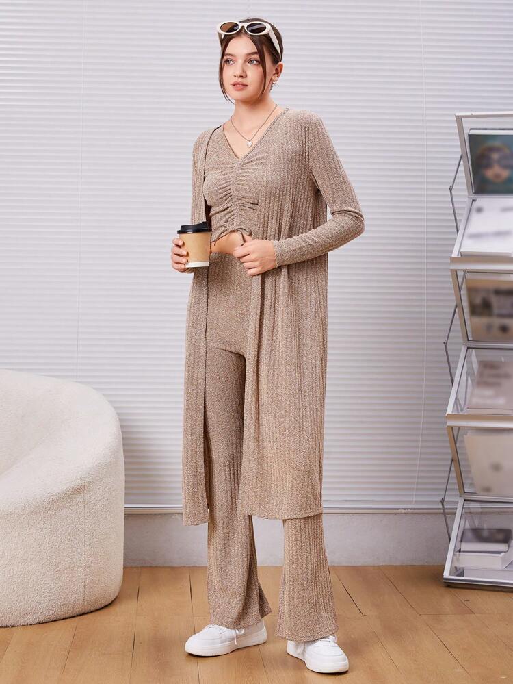 Teen Girl Cardigan & Top & Pants