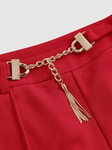 SHEIN MOD Anzughose mit Einfarbig Kette vorne, Naht Detail