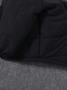 SHEIN 1pc Young Boys Cute Loose Fit 3D Animal Horn Design Cozy Warm Quilted Thick Hoodie Jacket For Winter