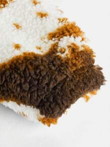 SHEIN Young Boy Cow Pattern Hooded Teddy Jacket With 3D Ear Design Hat,In Fall/Winter - Multicolor - View 6