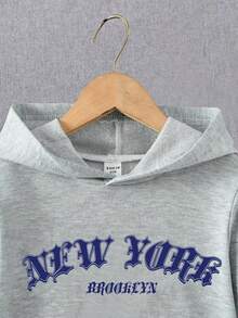 男童字母图案卫衣 - 灰色 - 查看 4