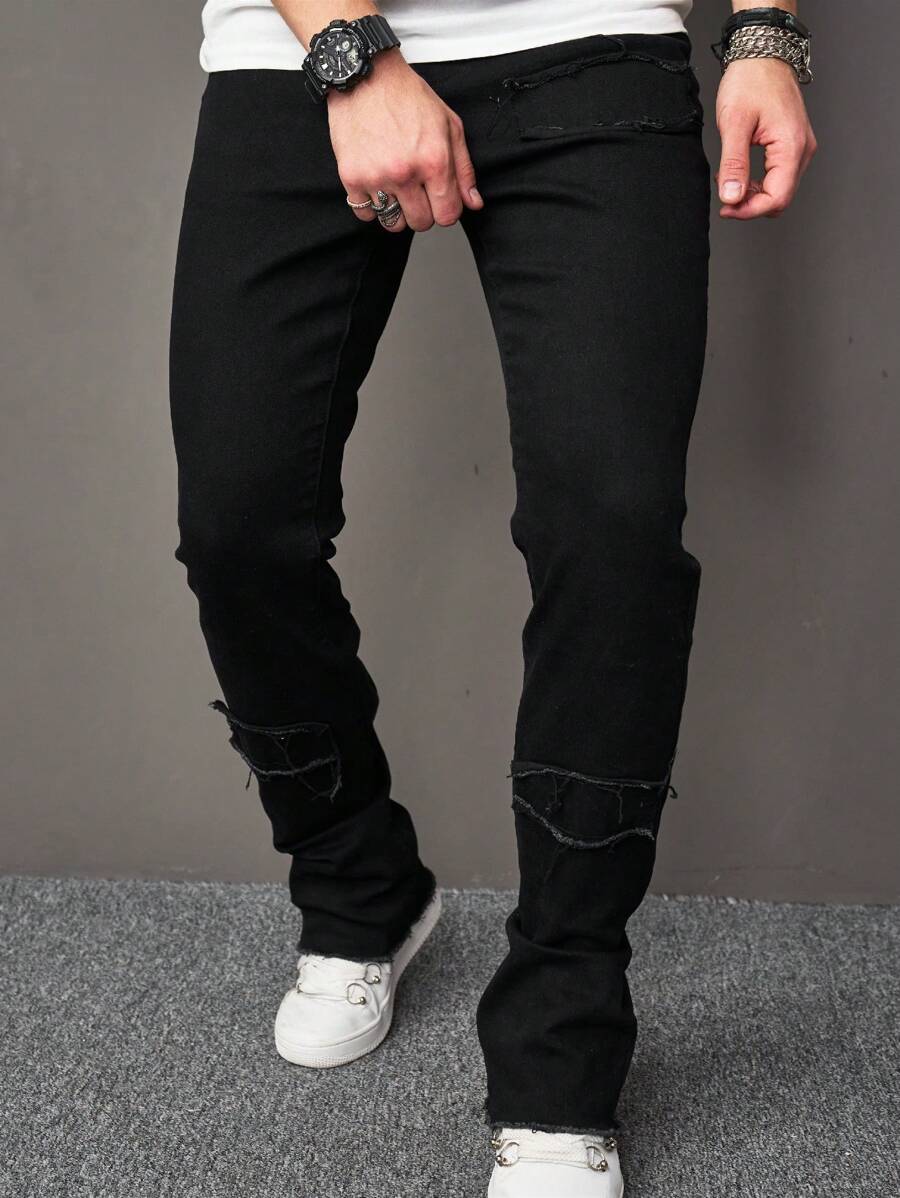 Manfinity Homme Men Solid Skinny Jeans - Black - View 1