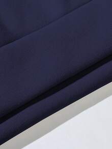 Manfinity Homme Men Letter Graphic Kangaroo Pocket Drawstring Hoodie - Blue - View 3