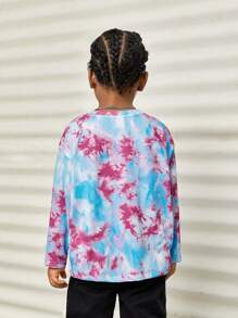 SHEIN Trẻ Con trai Đồ họa Hoạt hình Nhuộm buộc Áo thun Thả vai - Nhiều màu - Xem 2