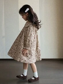 Cô Gái Trẻ In hoa Ditsy Cổ tròn Váy Smock - Nhiều màu - Xem 2