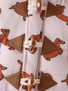 SHEIN Baby Boy Dog Print Hooded Padded Coat