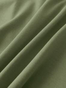 INAWLY Plus Letter Graphic Tee Graphic Tees Women Tops - Army Green - View 5