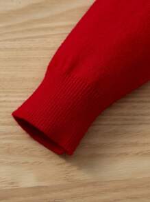 SHEIN Young Boy Christmas Dinosaur Pattern Sweater - Red - View 5